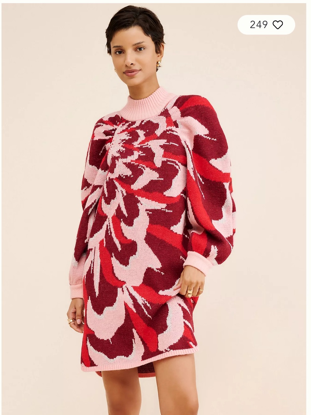 Farm Rio Flower Knit Mini Dress, size XS